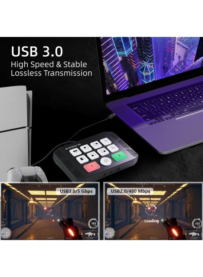 Osee GoStream M2 Capture Card, Dual 4K HDMI Input Capture Card for Streaming, USB 3.0 Audio Video Capture Card Record in 1080P 60FPS Low Latency, Compatible with PS5/PS4/Xbox/Switch in OBS, YouTube - Image 4